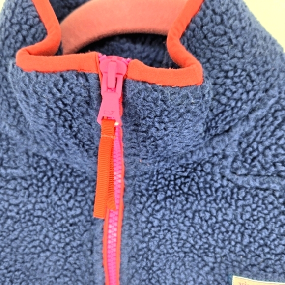 Vineyard Vines 3/4 zip Fleece Pullover. Blue With Red And Pink Trim. XXS - Picture 9 of 16